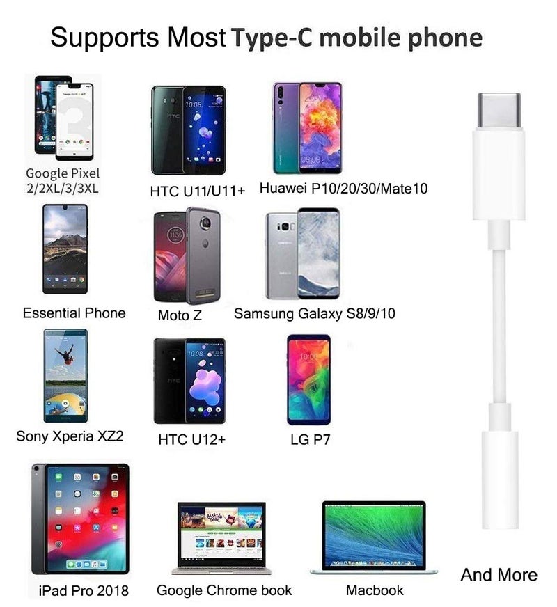 Wahbite Apple USB C to 3.5mm Headphone Jack for iPad Pro 2018/2019/ 2020 MacBook Pro, Type C to Aux Earphone Dongle Compatible with Pixel 4XL/3/3 XL/2/2 XL, Samsung Sony HTC Moto ect. - Image 2